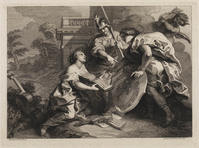 TvB G 5977
<br/>
Wapen van hertog van Orléans / Titelblad van muziekboek
<br/>
<em>Picart, Bernard (1673-1733)</em>